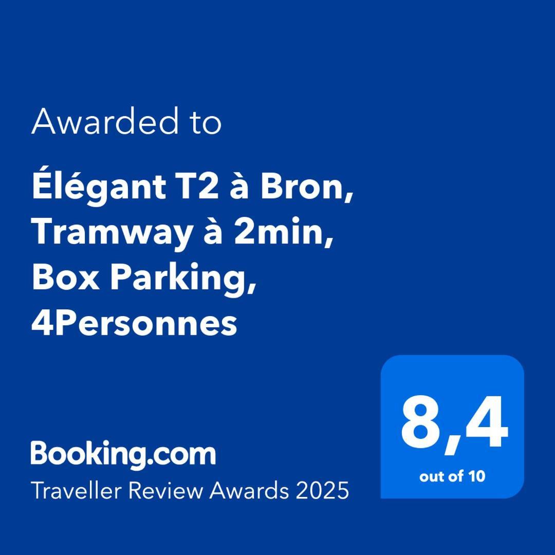Elegant T2 A Bron, Tramway A 2Min, Box Parking, 4Personnes Apartment Exterior foto